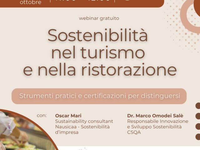 Sostenibilità nel turismo e nella ristorazione